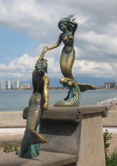 merman and mermaid