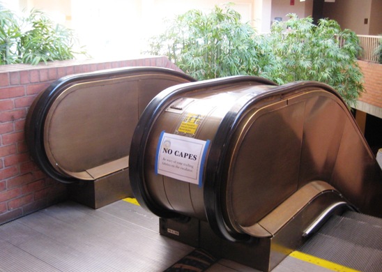 No capes on escalators