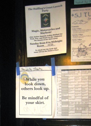 Watch your skirt (and kilt) in the elevator